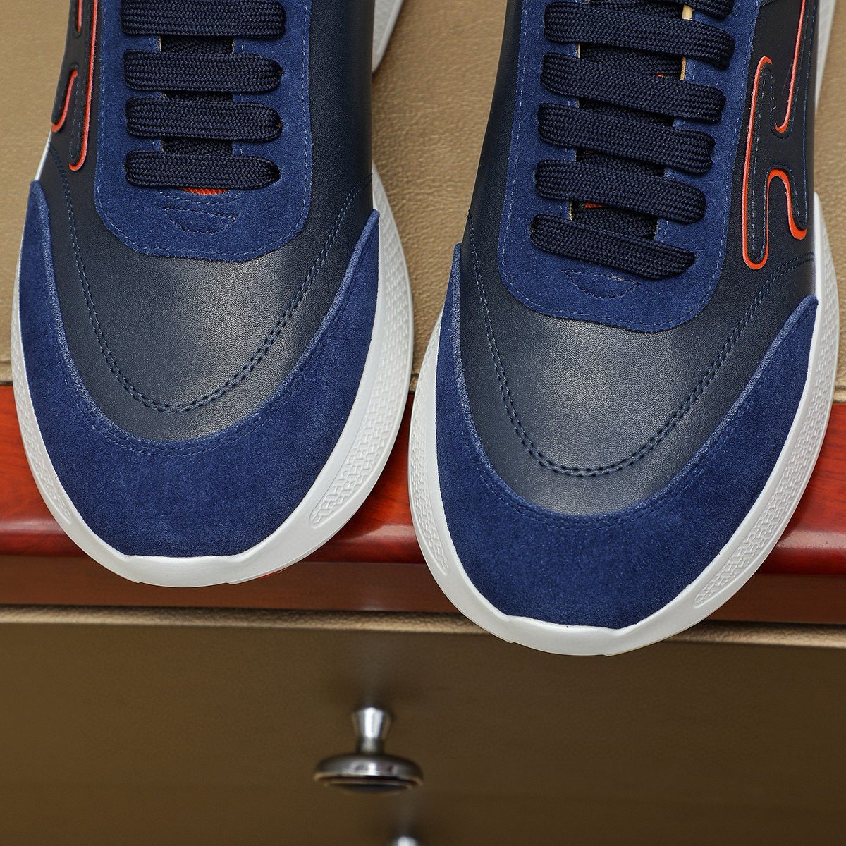 Hermès Color-Block Low-Top Sneakers — detail
